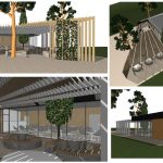 wizualizacja komputerowa, przedstawiająca powstanie buydnku nowoczesnego gospodarczego.