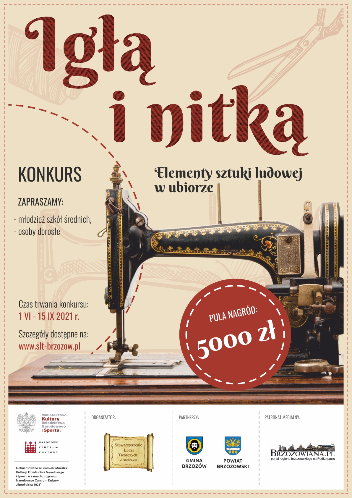 plakat KONKURS igła i nitka