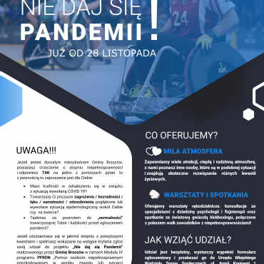 Plakat pt. "nie daj sie pandemii"