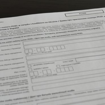 Zdjęcie wniosku o wydanie numeru pesel dla uchodźców z Ukrainy