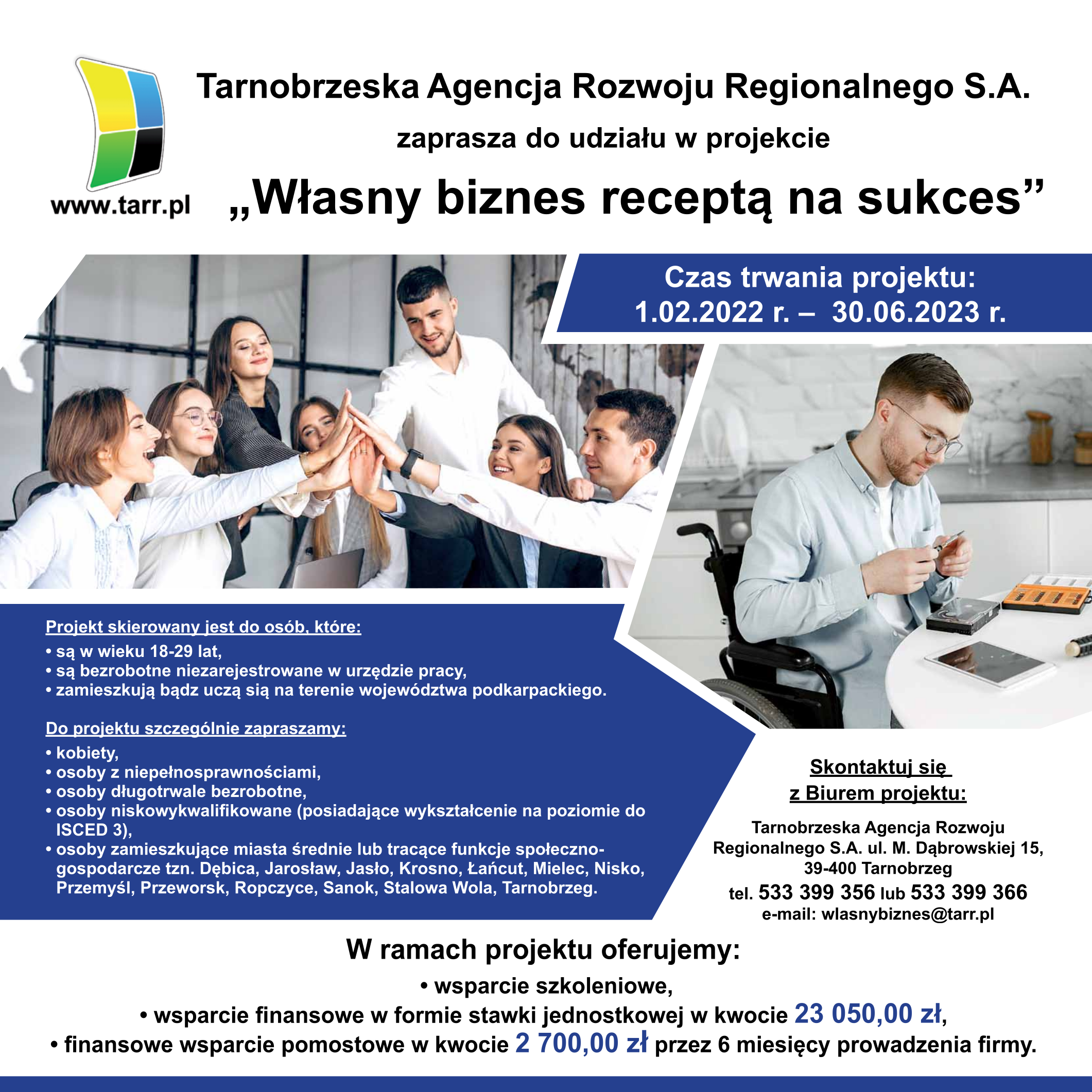 plakat projektu Własny biznes receptą na sukces
